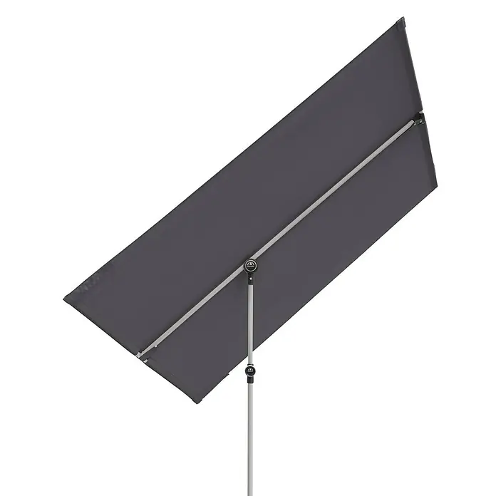 Doppler Active Balkonschirm - Anthrazit, Bespannungsmaß (L x B): 180 x 130 cm - Grauer, rechteckiger Sonnenschirm mit silbernem Rahmen, ideal für sonnige Tage im Freien.