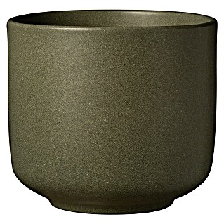 Soendgen Keramik Bari Übertopf rund Blossom (Außenmaß (Ø x H): 13 x 12 cm, Eucalyptus, Keramik)