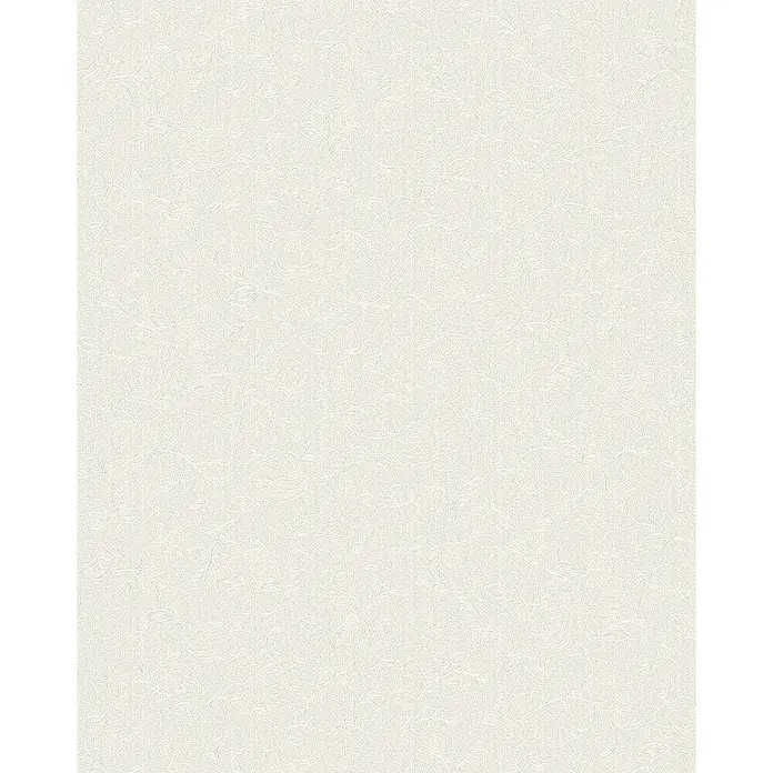 Marburg Home Classic Belvedere Vliestapete Allover-Ranke - Dunkelbeige, Floral, 10,05 x 0,53 m - Weißes, florales Tapetenmuster mit zarten, stilisierten Blumen und Blättern, das eine elegante und subtile Textur für jeden Raum bietet.