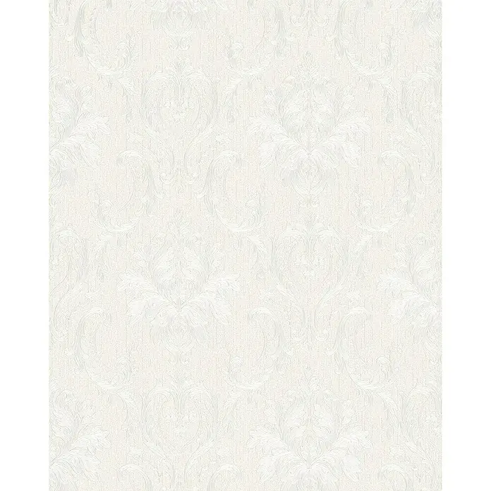 Marburg Home Classic Belvedere Vliestapete Damastmotiv I - Hellbeige, Ornament, 10,05 x 0,53 m - Elegante Tapete in Weiß mit floralem Damastmuster. Verleiht jedem Raum einen Hauch von Luxus und zeitloser Schönheit mit dezenter Struktur.