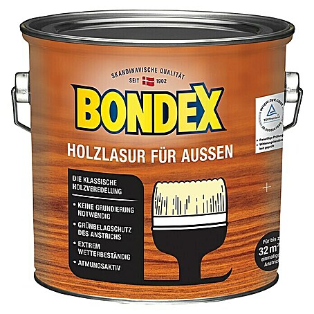 Bondex Holzlasur für Außen (Mahagoni, Seidenmatt, 2,5 l, Lösemittelbasiert)