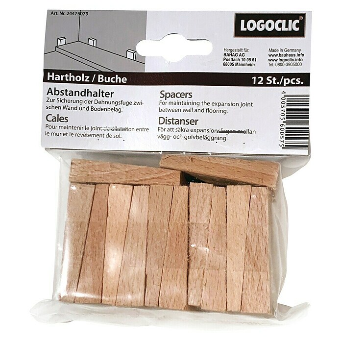 LOGOCLIC Cuña para madera (12 uds., Haya)