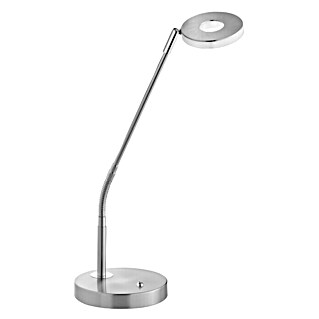 Fischer & Honsel Dent LED-Tischleuchte (6 W, L x B x H: 40 x 16 x 60 cm, Nickel matt, Warmweiß)