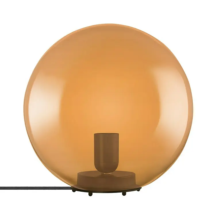 Ledvance Deko-Tischleuchte BUBBLE - L x B x H: 25 x 25 x 245 cm, Orange, E27 - Elegante bernsteinfarbene Kugellampe.
