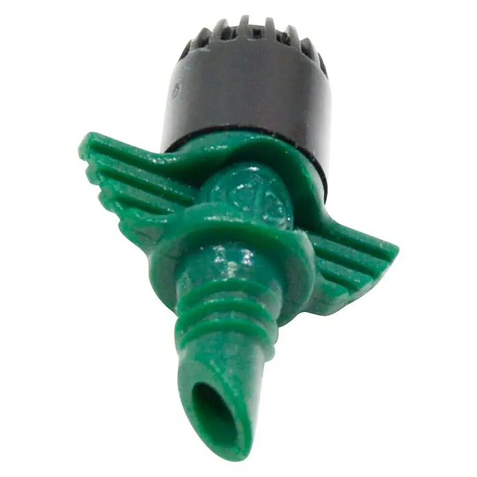 Tobera pulverizadora microdifusora 360º 60 L/H - 10 ud., Formas de riego: 360° - Primer plano de un microaspersor de riego, que proporciona un riego preciso y eficiente para jardines y paisajes.