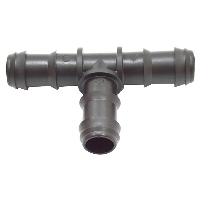 Pieza T goteo - 16 mm, 2 ud. - Conector en T de plástico resistente para conexiones de manguera seguras, ideal para varias aplicaciones.