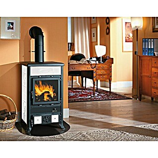 La Nordica Kaminofen Rosella R1 (8,8 kW, Raumheizvermögen: 252 m³, Verkleidung: Keramik, Schwarz/Weiß)