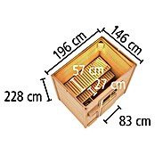 Karibu Saunahaus Hytti (9 kW Saunaofen mit integrierter Steuerung, L x B x H: 146 x 196 x 228 cm, Natur) | BAUHAUS