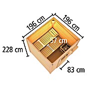 Karibu Saunahaus Hytti (9 kW Saunaofen mit integrierter Steuerung, L x B x H: 196 x 196 x 228 cm, Natur) | BAUHAUS