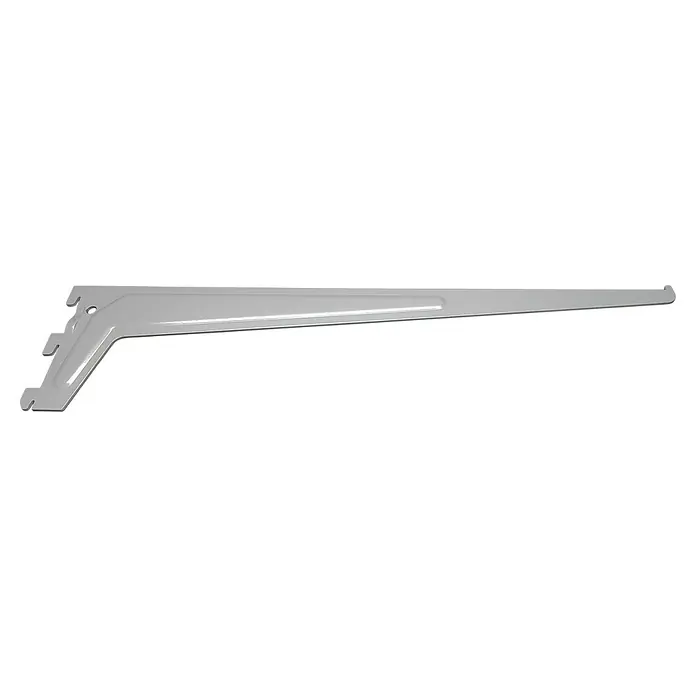 Regalux Träger S 50 - Länge: 50 cm, Silber - Graue Regalkonsole mit Schlitzen für flexible Regalanpassung, ideal für Wandmontage und individuelle Regalsysteme.
