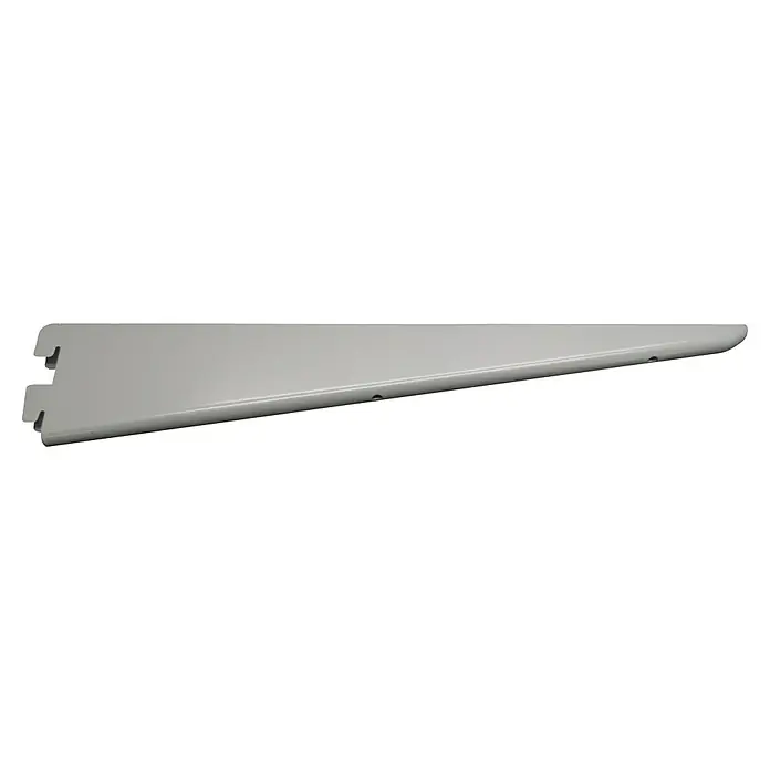 Regalux U-Träger E 32 - Länge: 32 cm, Silber - Ein stabiler, grauer Konsolenhalter zur Befestigung von Regalböden an einer Wand. Ideal für die einfache Montage im Haus.
