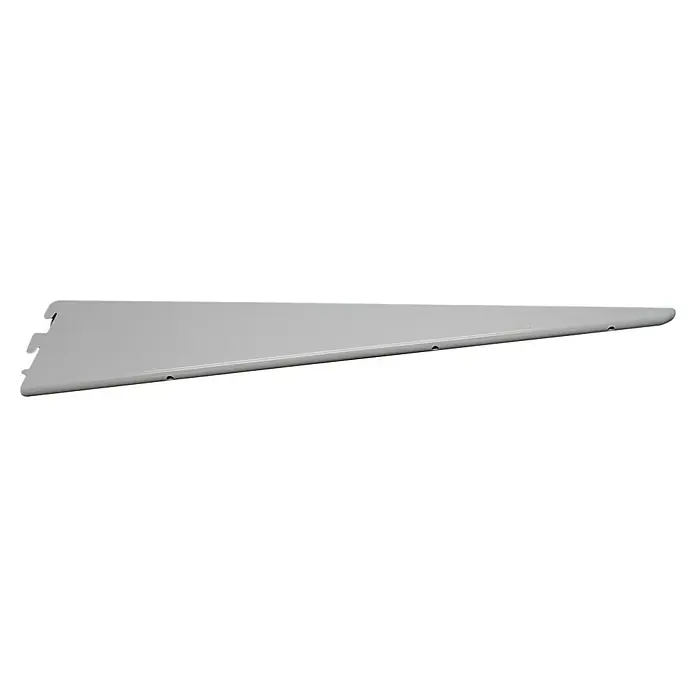 Regalux U-Träger E 32 - Länge: 47 cm, Silber - Aufnahme eines weißen Regalbords, das Halt und Stabilität für die Regalkonstruktion bietet und eine moderne Ästhetik aufweist.