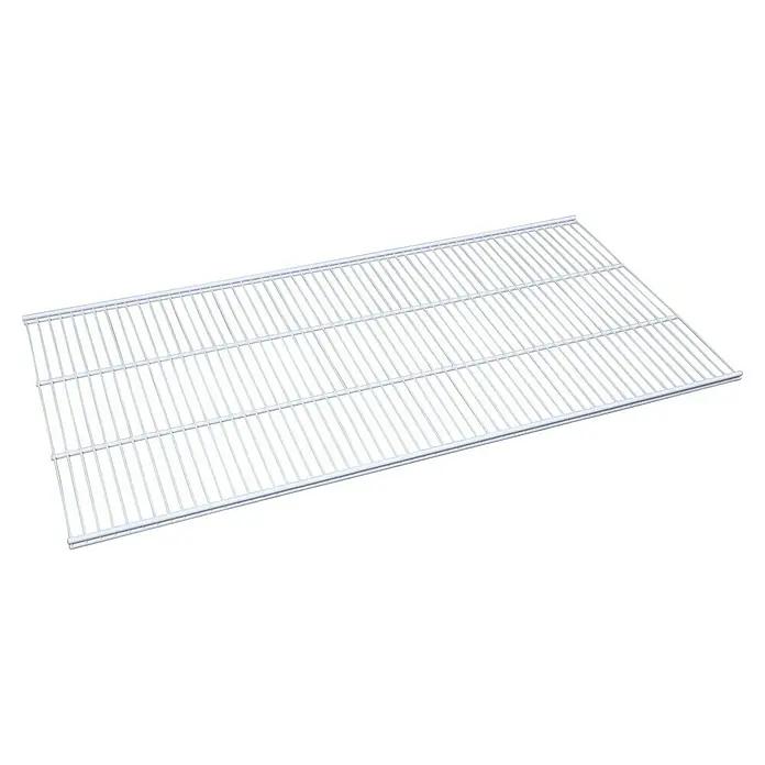 Regalux Drahtboden - L x B: 40 x 80 cm, Weiß - Weißes Regalgitter vor schwarzem Hintergrund. Das Gitter besteht aus schmalen Streben und ist mit Löchern versehen. Praktisches Zubehör.