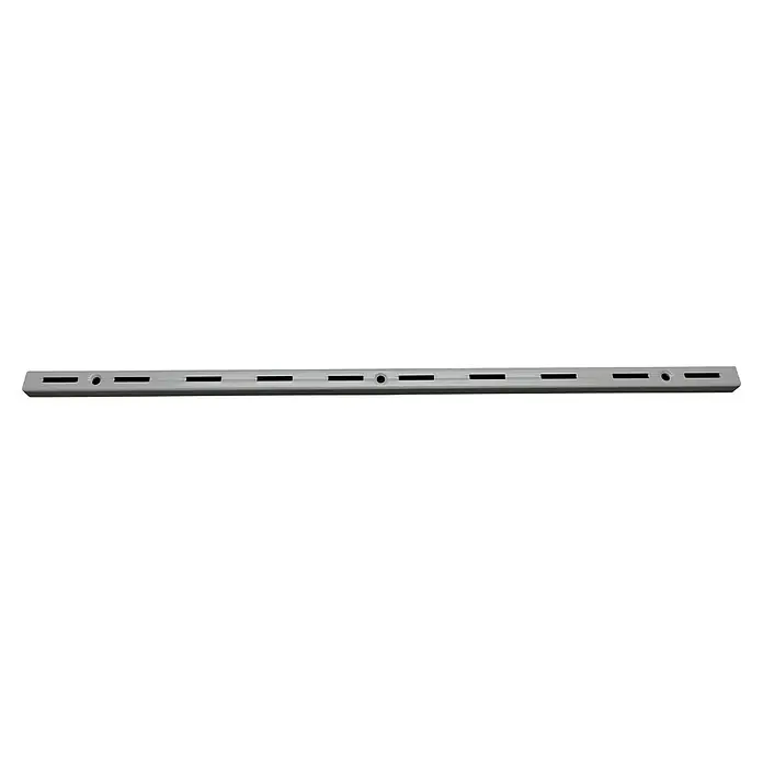 Regalux Wandschiene S 50 - Länge: 100 cm, Einlochsystem, Stahl, Silber - Metall-Handschutz mit Schlitzen und Löchern, die eine individuelle Anpassung von Zubehör ermöglichen. Für mehr Flexibilität.