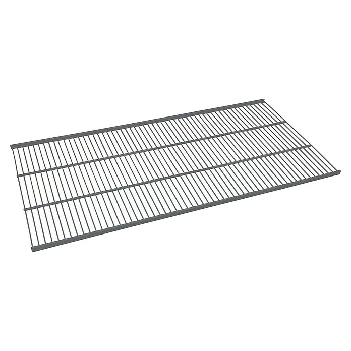 Regalux Drahtboden - L x B: 40 x 80 cm, Silber - Bild eines Gitterrosts, ideal für industrielle Anwendungen. Die robuste Konstruktion bietet Stabilität und Haltbarkeit.