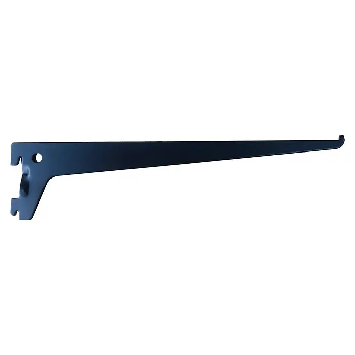 Regalux Träger S 50 - Länge: 25 cm, Schwarz - Ein einzelner, stabiler Regalbodenhalter in dunkler Farbe, ideal für die Wandmontage und zur Unterstützung von Regalböden.