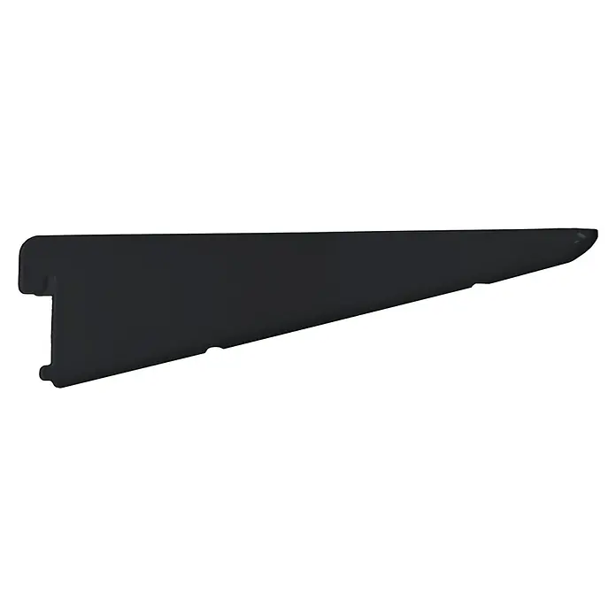 Regalux U-Träger E 32 - Länge: 17 cm, Schwarz - Schwarze Hutablage mit einer länglichen, keilförmigen Form und einer abgerundeten Spitze. Für eine optimale Funktionalität entwickelt.
