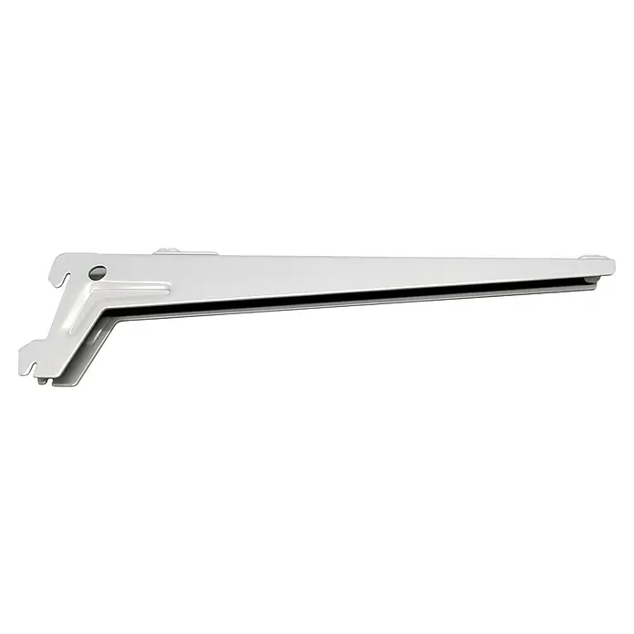 Regalux Winkelträger S 50 - Länge: 33 cm, Silber, 2 Stk. - Metallwinkel zur Wandmontage. Er ist weiß lackiert und hat eine solide Konstruktion für Regale und andere Anwendungen.