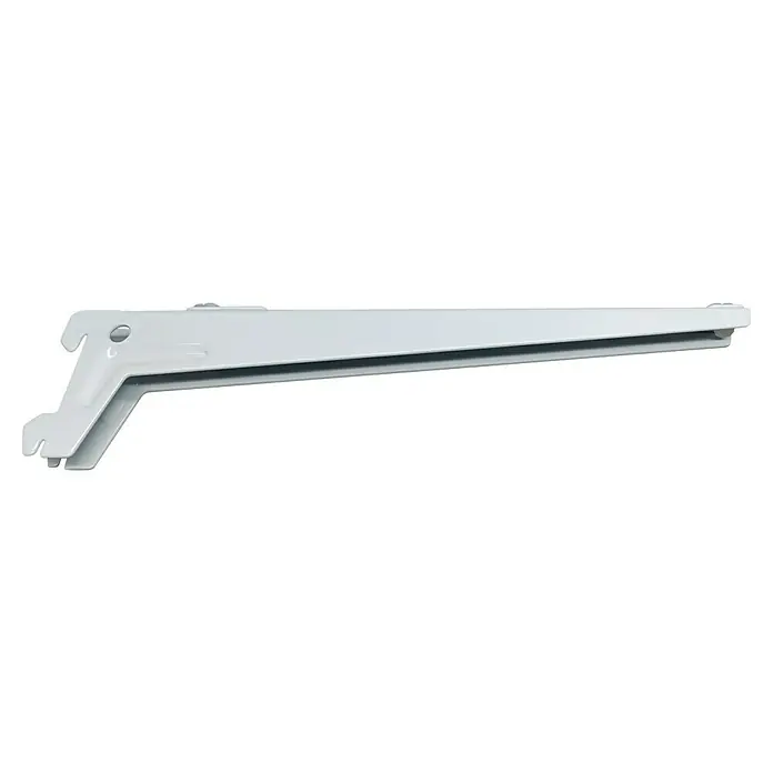 Regalux Winkelträger S 50 - Länge: 18 cm, Weiß, 2 Stk. - Weißer Schwerlastträger für Regale mit Stahlkonstruktion, ideal für die stabile Wandmontage von Regalböden in Werkstatt oder Lager.