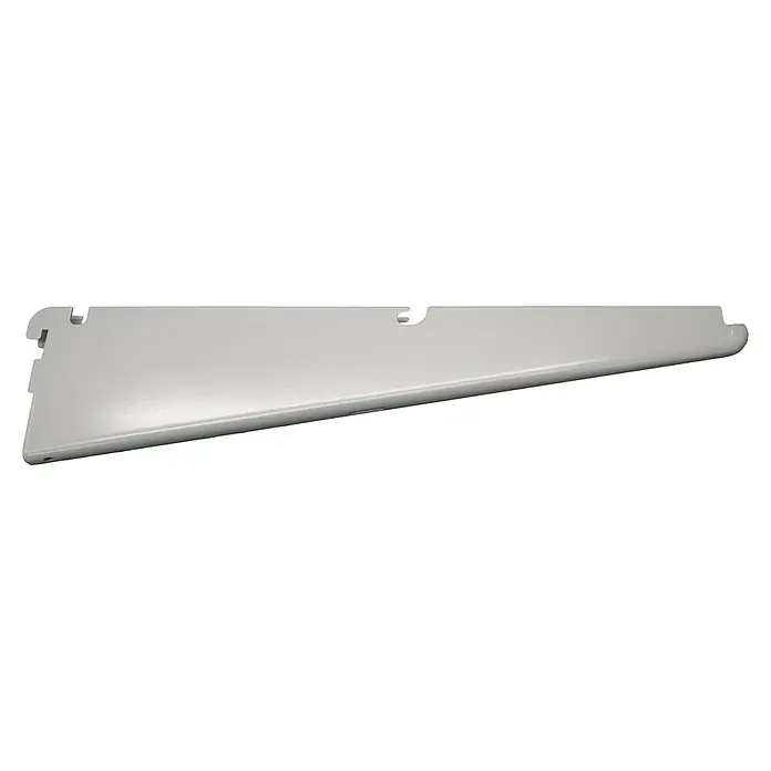 Regalux U-Träger E 32 - Länge: 32 cm, Silber - Einseitiges, weißes Regalbrett, ideal für die Wandmontage, mit Aussparungen für einfache Befestigung und stabile Unterstützung.