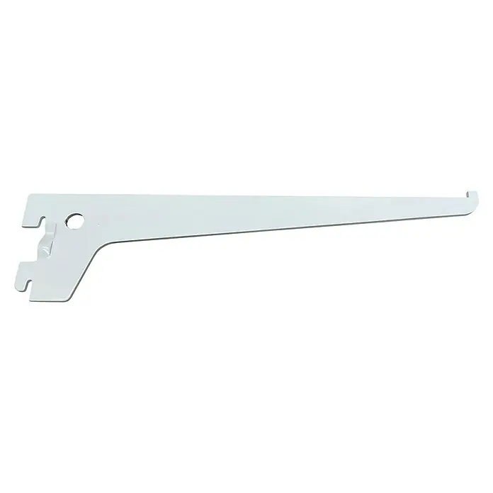 Regalux V-Träger E 32 - Länge: 20 cm, Weiß - Weißer Regalbodenhalter zur Befestigung von Regalböden. Robustes Design für sicheren Halt, ideal für verschiedene Regalsysteme.