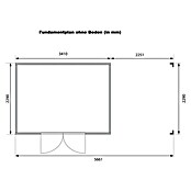 Karibu Gerätehaus Callisto 3 (Außenmaß inkl. Dachüberstand (B x T): 344,5 x 568 cm, Metall, Staubgrau) | BAUHAUS