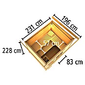 Karibu Saunahaus Hytti (Ohne Ofen, L x B x H: 196 x 231 x 228 cm, Natur) | BAUHAUS