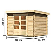 Karibu Gartenhaus Flora 3 (Außenmaß inkl. Dachüberstand (B x T): 297 x 237 cm, Holz, Natur) | BAUHAUS