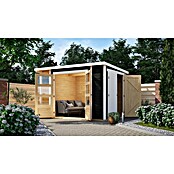 Karibu Gerätehaus Multi (Außenmaß inkl. Dachüberstand (B x T): 300 x 186,5 cm, Holz, Terragrau) | BAUHAUS