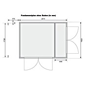 Karibu Gerätehaus Multi (Außenmaß inkl. Dachüberstand (B x T): 300 x 186,5 cm, Holz, Terragrau) | BAUHAUS