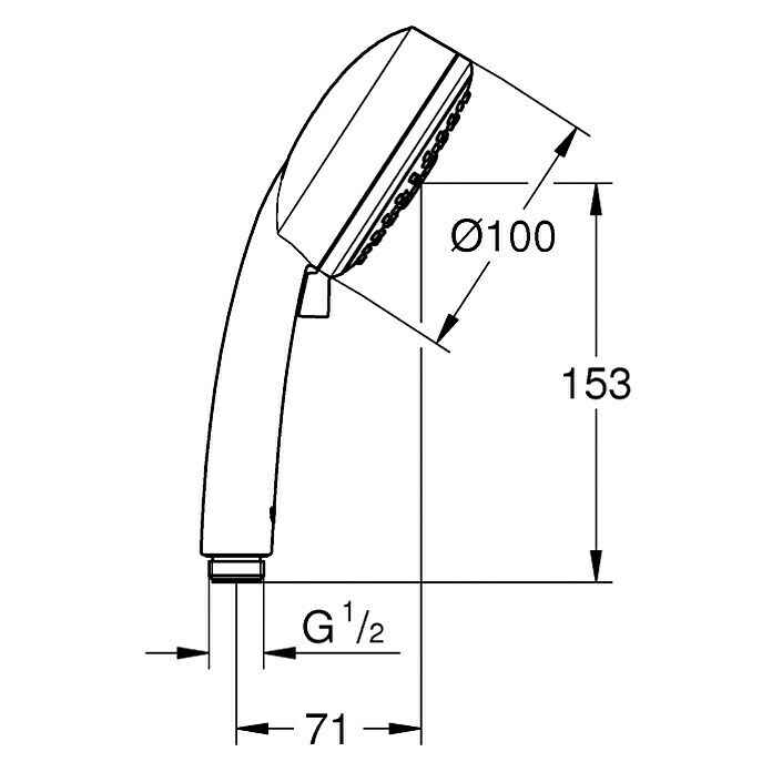 Grohe Handbrause (Anzahl Funktionen: 3, Durchmesser: 10 cm, Chrom)