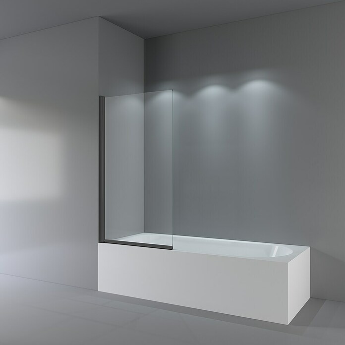 Mampara para bañera Black (1 pieza, 80 x 140 cm, Vidrio transparente) | BAUHAUS