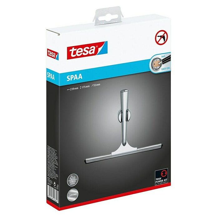 Tesa Bad-& Duschabzieher Spaa (Metall, Chrom, Mit Halterung) | BAUHAUS