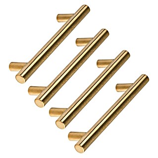 Rei Tirador para muebles (Distancia entre orificios: 96 mm, Latón, Brillante, 4 ud.)