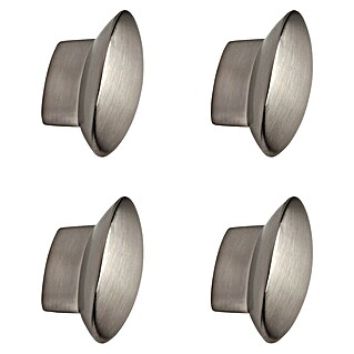Rei Pomo para muebles (Diámetro: 41 mm, Níquel, Satinado, 4 ud.)