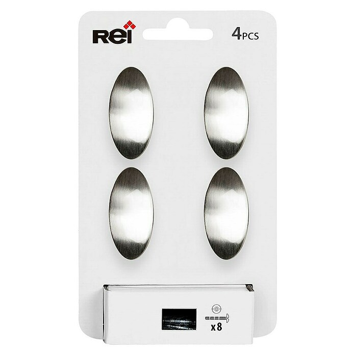 Rei Pomo para muebles (Diámetro: 41 mm, Níquel, Satinado, 4 ud.) | BAUHAUS