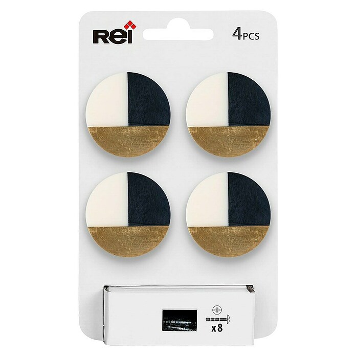 Rei Pomo para muebles (Diámetro: 38 mm, Latón, Brillante, 4 ud.) | BAUHAUS