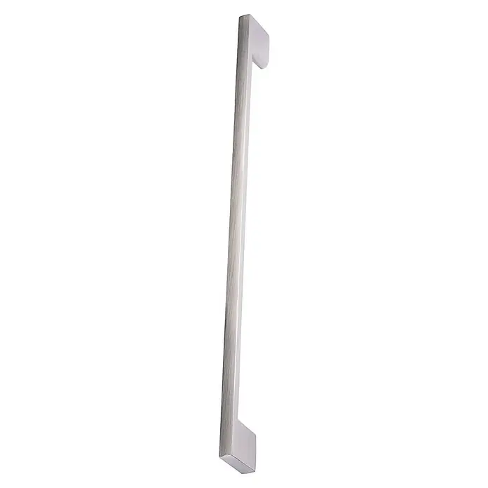 Rei Tirador para muebles 541A - Distancia entre orificios: 256 mm, Níquel, Satinado, 2 ud. - Un tirador de mueble moderno, largo y de color plateado, ideal para armarios de cocina y baño, añadiendo elegancia a tu hogar.