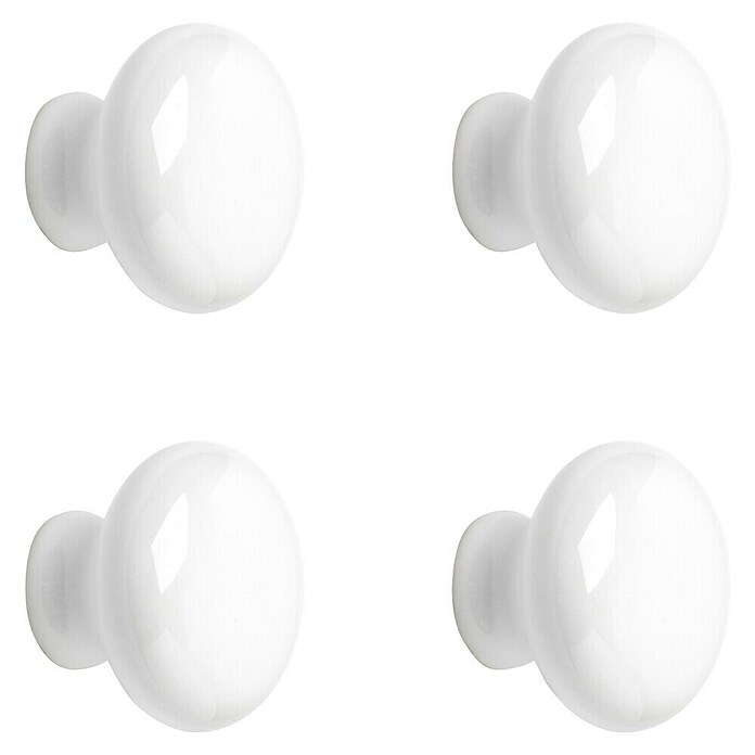 Rei Pomo para muebles (Diámetro: 35 mm, Blanco, 4 ud.) | BAUHAUS