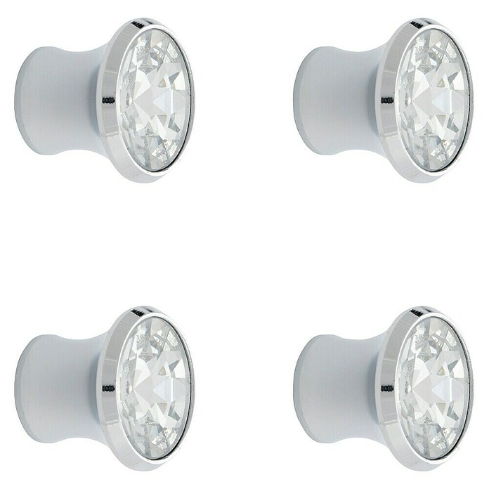 Rei Pomo para muebles (Diámetro: 25 mm, Cromo, Brillante, 4 ud.) | BAUHAUS