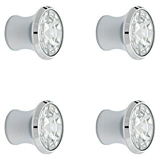 Rei Pomo para muebles (Diámetro: 25 mm, Cromo, Brillante, 4 ud.)