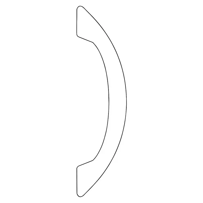 Rei Tirador para muebles E418 - Distancia entre orificios: 96 mm, Blanco, 6 ud. - Diseño abstracto curvo con dos líneas paralelas, ideal para proyectos gráficos modernos y fondos creativos.