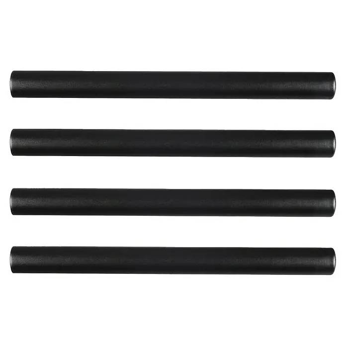 Rei Tirador para muebles 891H - Distancia entre orificios: 96 mm, Negro, 4 ud. - Imagen de un icono de menú minimalista negro o icono de hamburguesa, que consta de cuatro líneas horizontales.