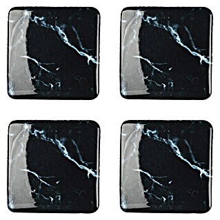 Rei Pomo para muebles (L x An: 37 x 37 mm, Mármol negro, Brillante, 4 ud.)