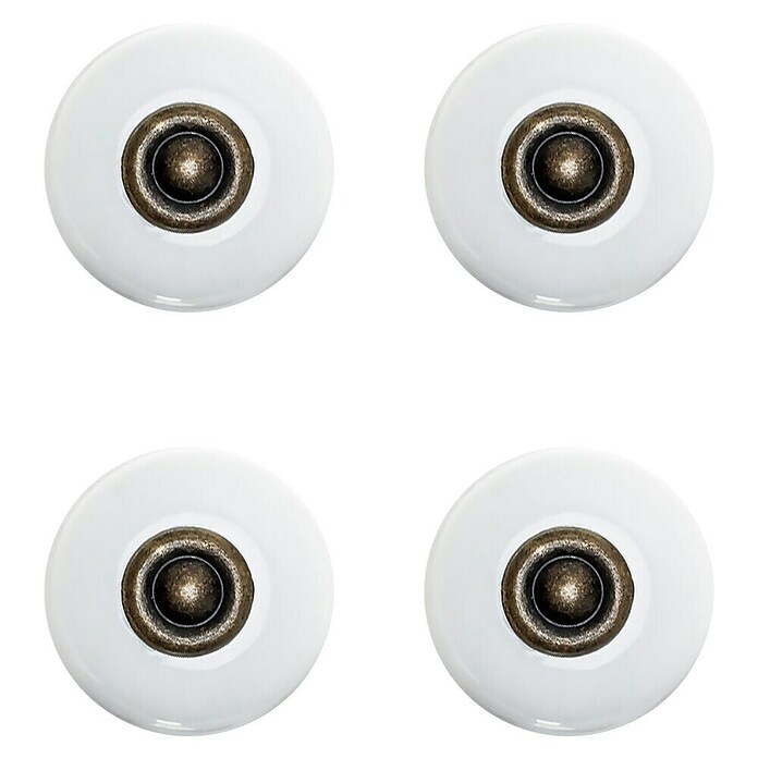Rei Pomo para muebles (Diámetro: 31 mm, Blanco/Cuero, Brillante, 4 ud.) | BAUHAUS