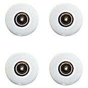 Rei Pomo para muebles (Diámetro: 31 mm, Blanco/Cuero, Brillante, 4 ud.) | BAUHAUS