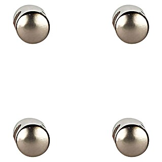 Rei Pomo para muebles (Diámetro: 14 mm, Níquel, Mate sedoso, 4 ud.)