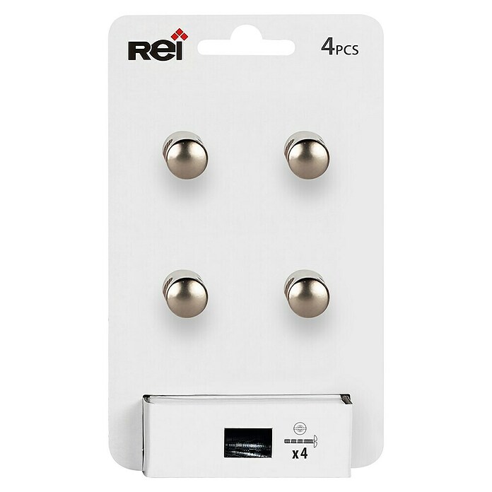 Rei Pomo para muebles (Diámetro: 14 mm, Níquel, Mate sedoso, 4 ud.) | BAUHAUS