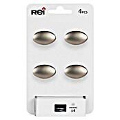 Rei Pomo para muebles (L x An: 33 x 18 mm, Níquel, Satinado, 4 ud.) | BAUHAUS