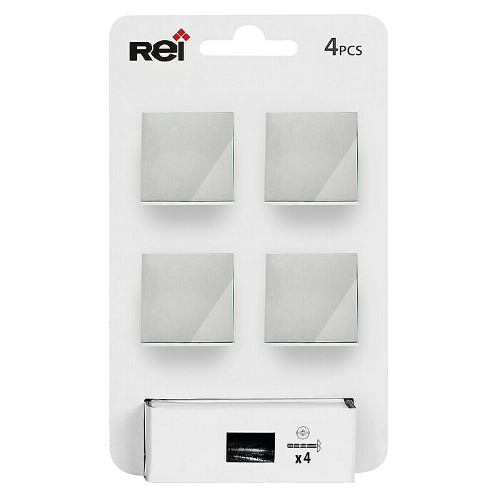 Rei Pomo para muebles (L x An: 30 x 30 mm, Cromo, Mate, 4 ud.) | BAUHAUS